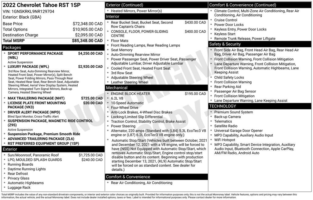 Certified 2022 Chevrolet Tahoe RST w/ Sport Performance Package AWD/4WD image 55