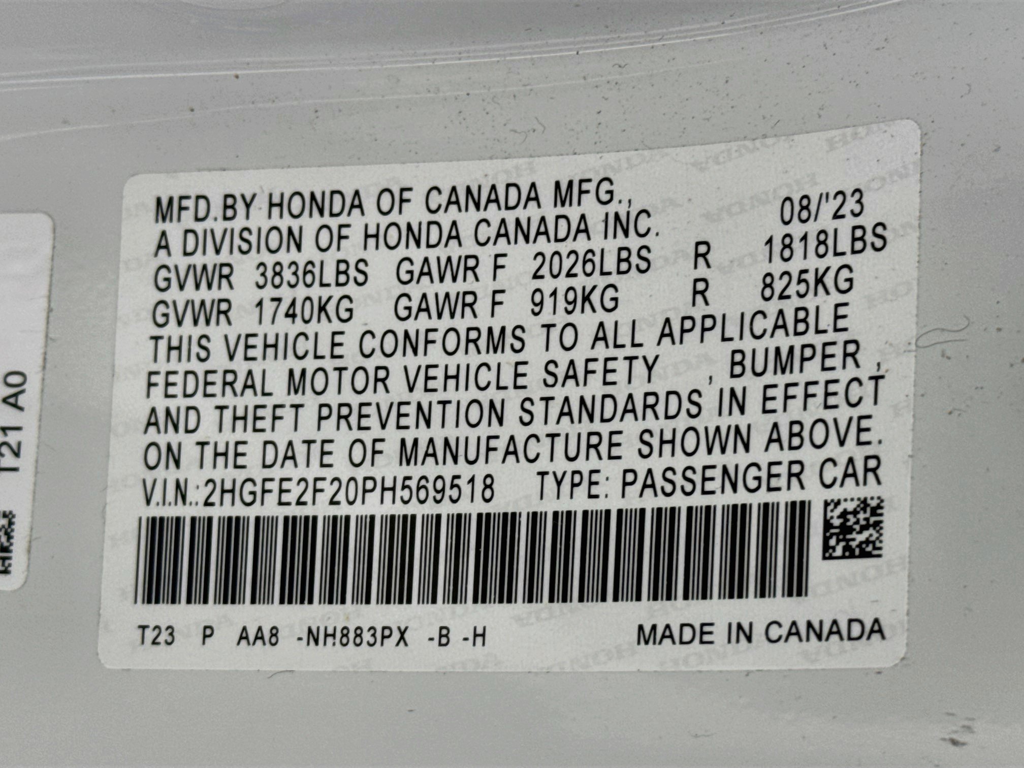 Certified 2023 Honda Civic LX image 29