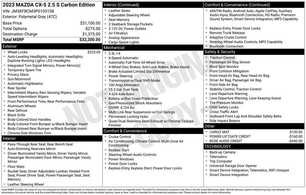 Used 2023 MAZDA CX-5 Carbon Edition AWD/4WD image 42