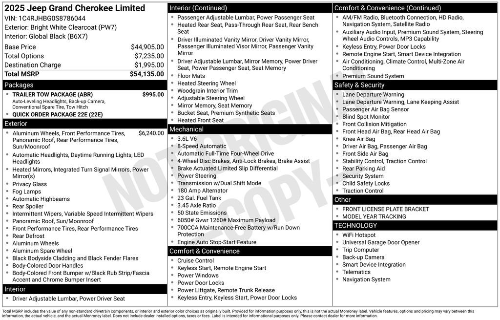 New 2025 Jeep Grand Cherokee Limited w/ Trailer Tow Package image 8