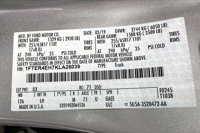 Used 2019 Ford Ranger XLT w/ Equipment Group 301A Mid image 34