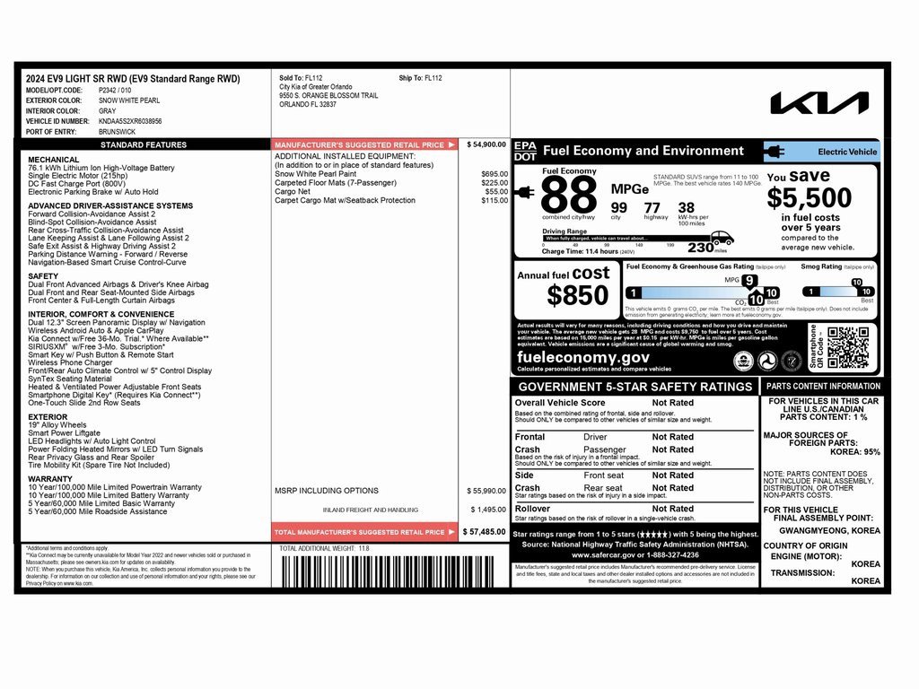 Used 2024 Kia EV9 Light image 2