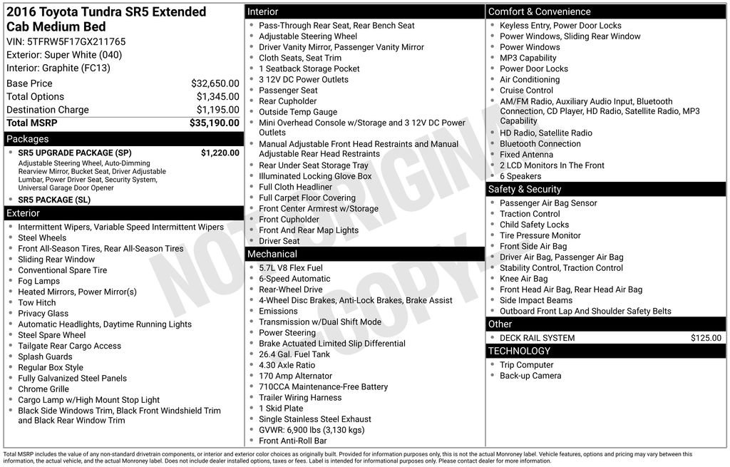 Used 2016 Toyota Tundra SR5 w/ SR5 Upgrade Package image 5