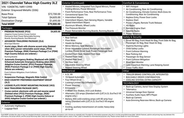 Used 2021 Chevrolet Tahoe High Country w/ Premium Package image 43