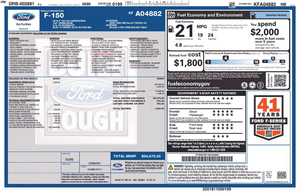 Certified 2019 Ford F150 Lariat AWD/4WD image 27