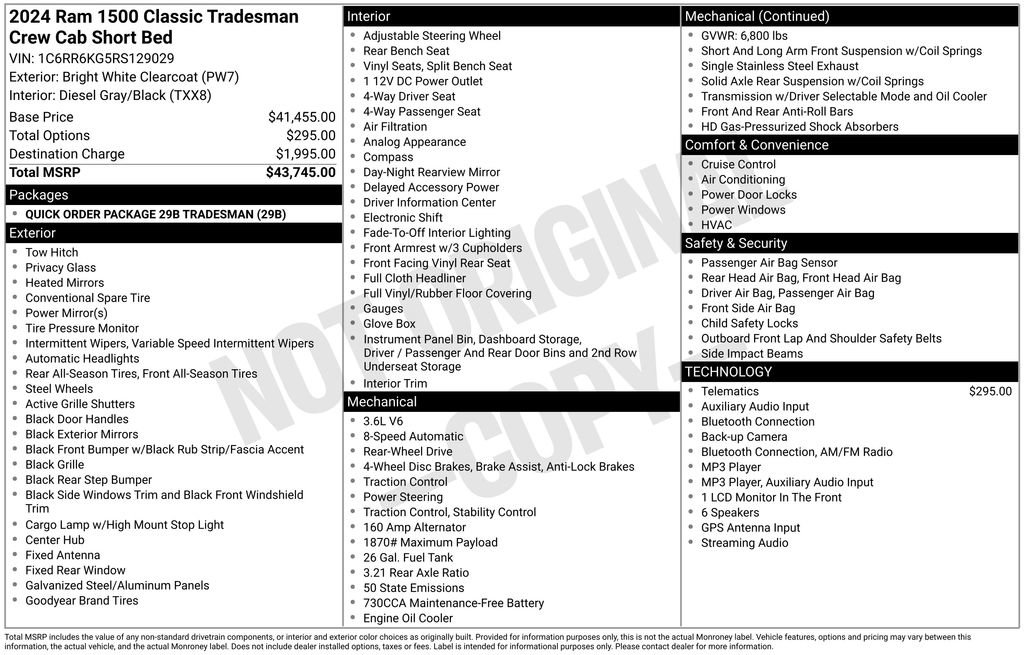 Used 2024 RAM 1500 Tradesman RWD image 38