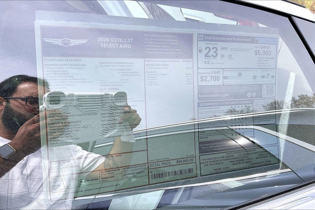 New 2026 Genesis GV70 2.5T Select AWD/4WD image 12