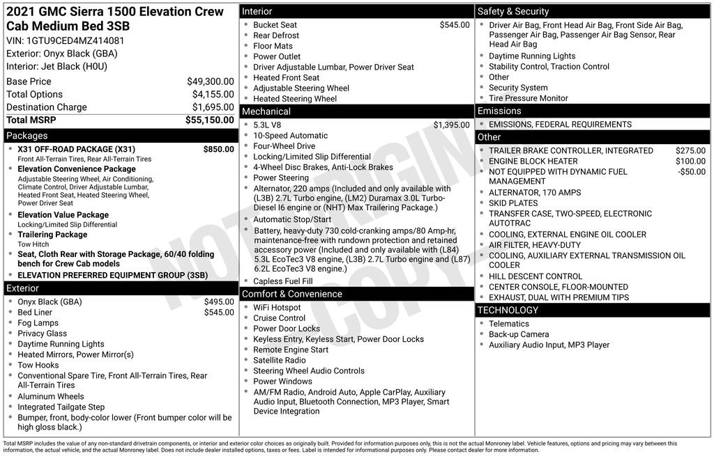 Certified 2021 GMC Sierra 1500 Elevation w/ X31 Off-Road Package image 10