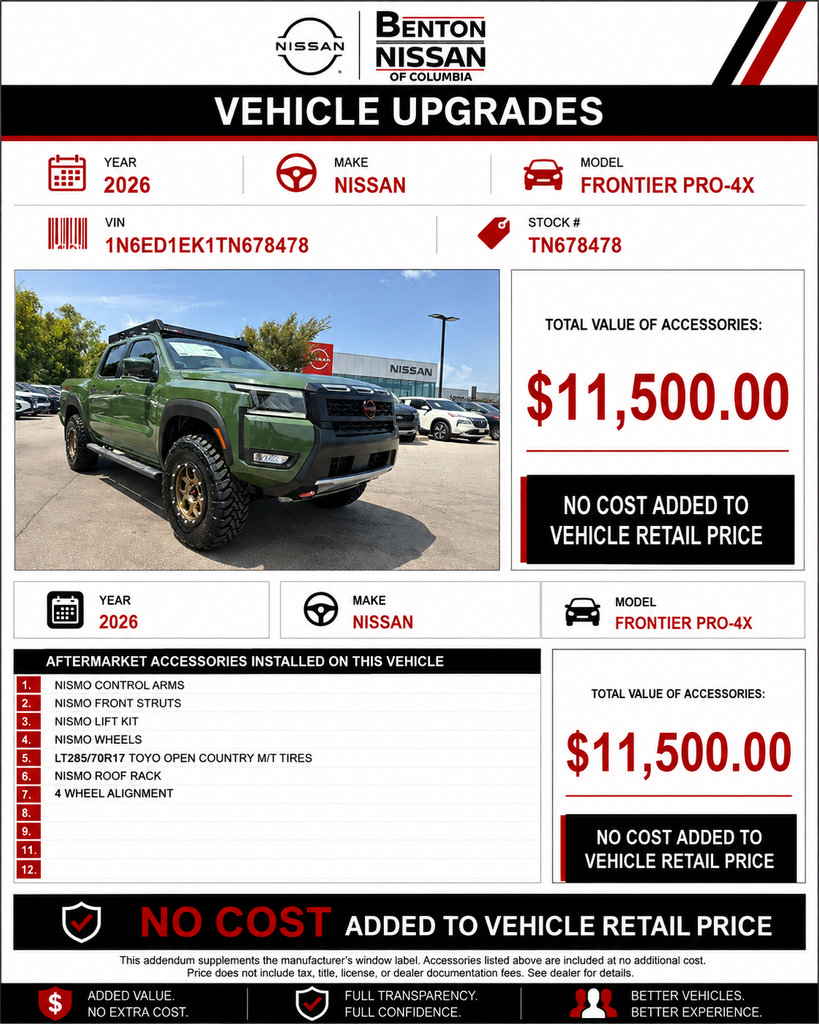 New 2026 Nissan Frontier PRO-4X w/ Pro Premium Package AWD/4WD image 2