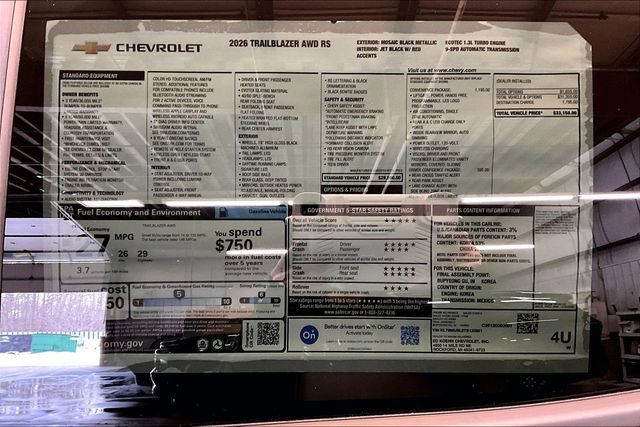New 2026 Chevrolet TrailBlazer RS w/ Convenience Package image 14