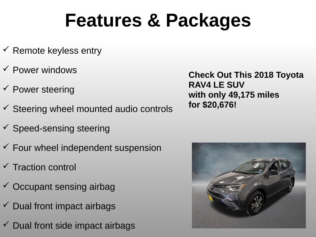 Used 2018 Toyota RAV4 LE w/ All Weather Liner Package AWD/4WD image 8