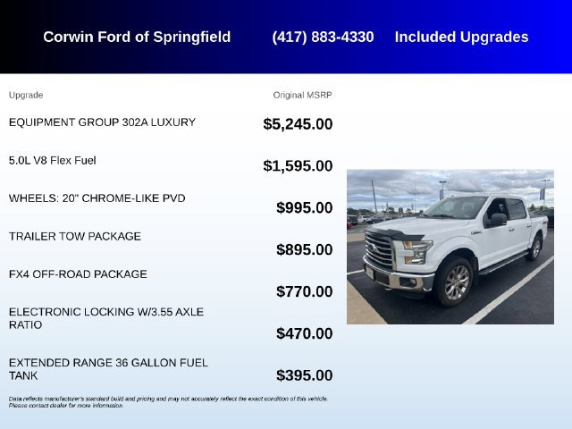 Used 2016 Ford F150 XLT w/ Equipment Group 302A Luxury AWD/4WD image 5