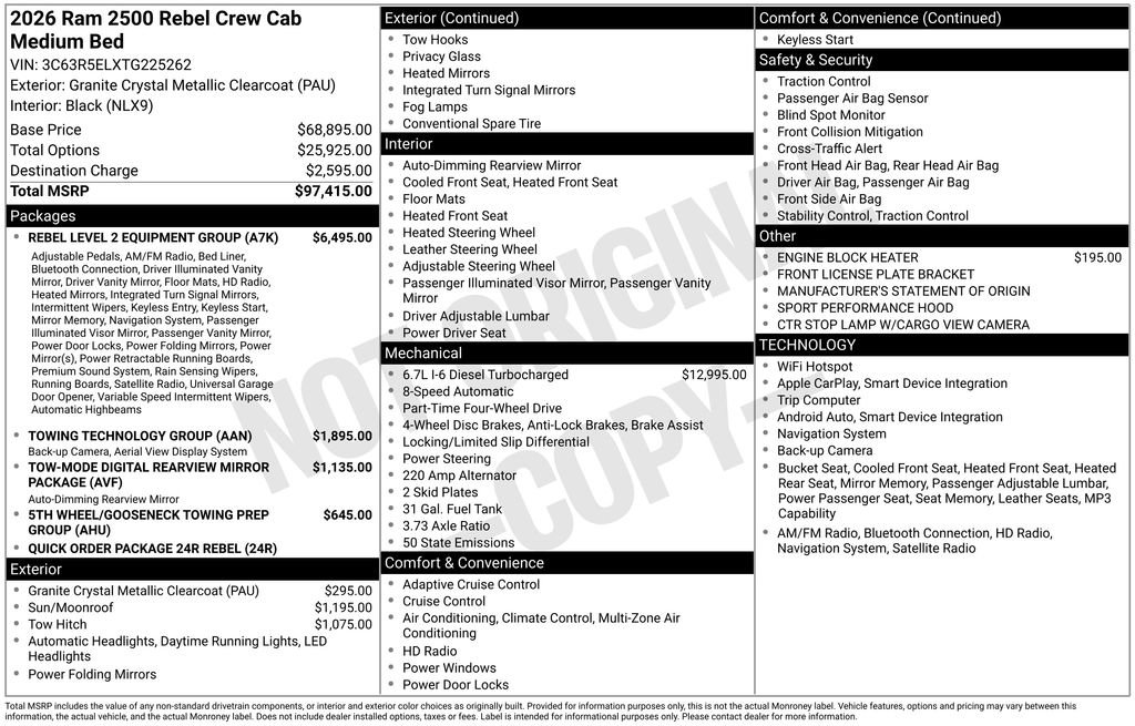 New 2026 RAM 2500 Rebel w/ Rebel Level 2 Equipment Group image 42