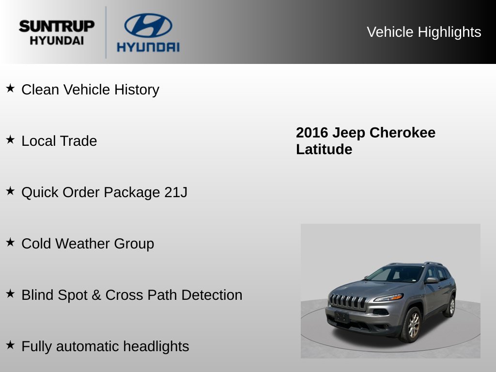 Used 2016 Jeep Cherokee Latitude w/ Safety/Convenience Group AWD/4WD image 8