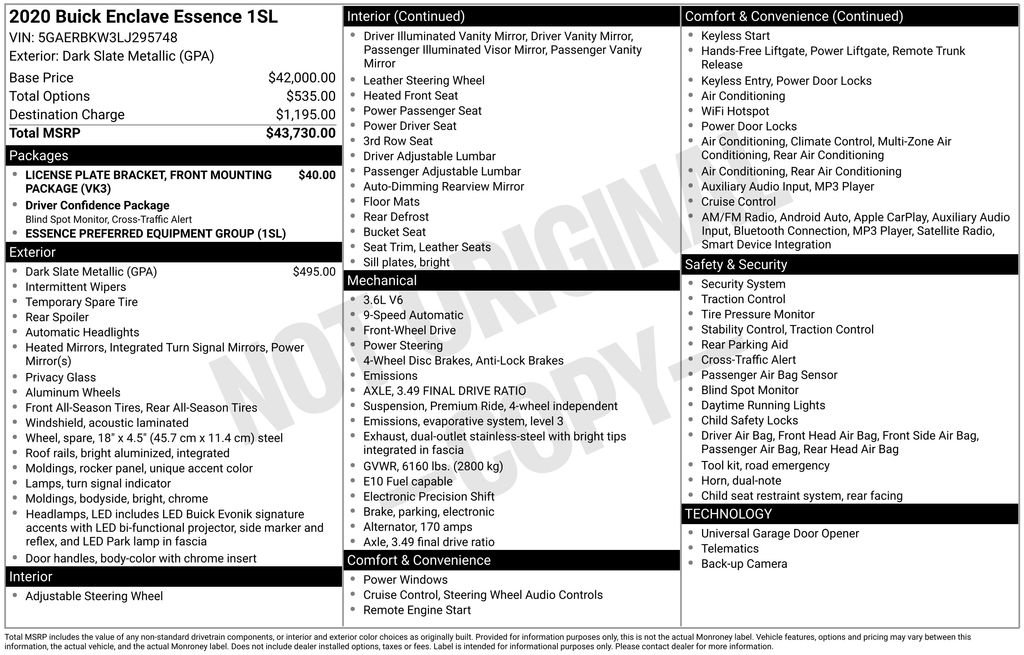 Used 2020 Buick Enclave Essence FWD image 6