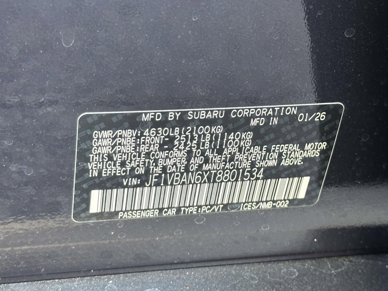 New 2026 Subaru WRX Limited image 15