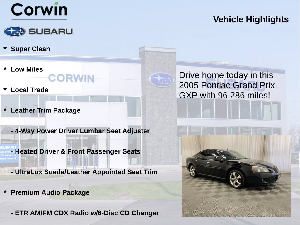 Used 2005 Pontiac Grand Prix GXP w/ Premium Audio Package FWD image 6