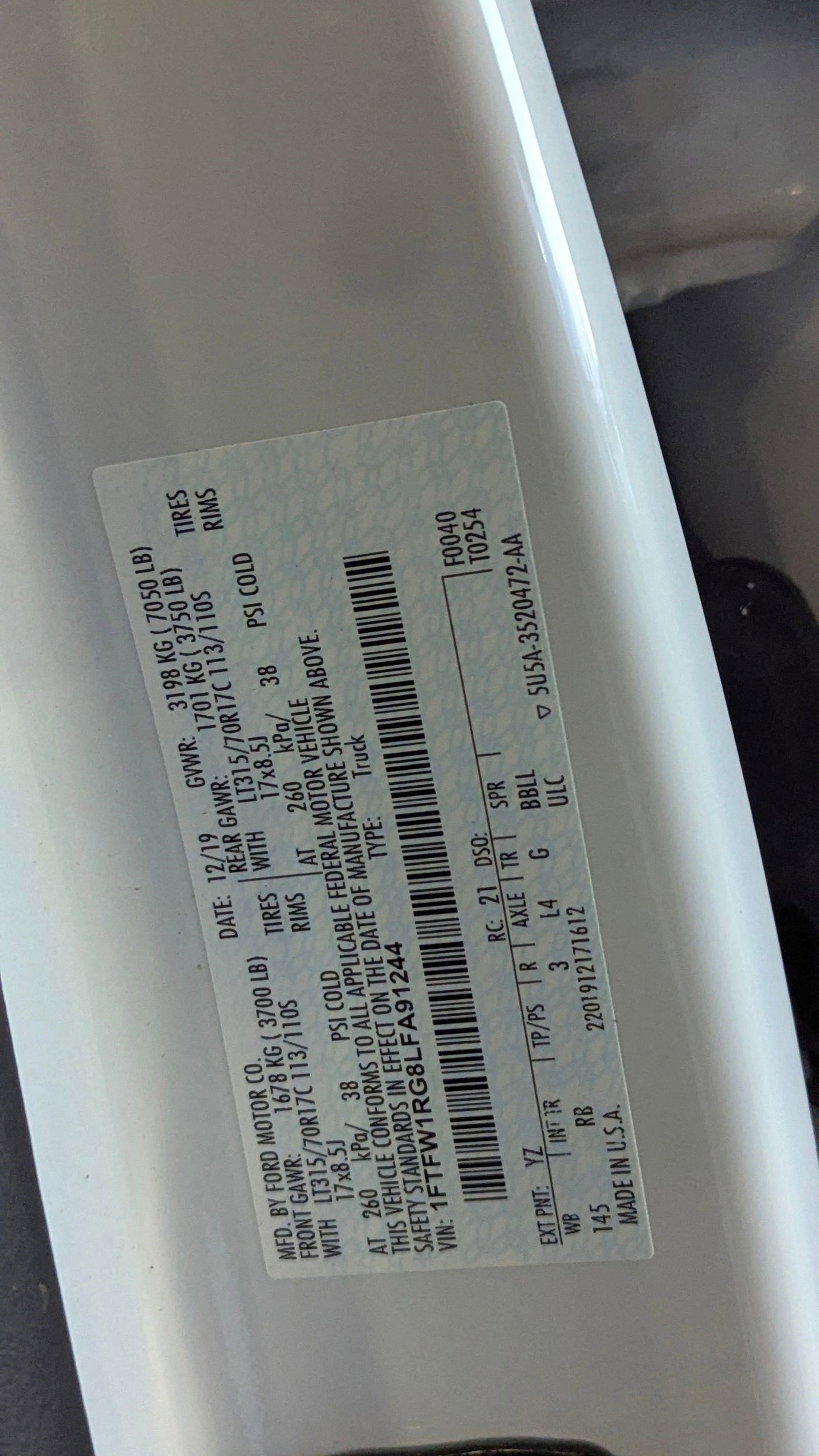 Certified 2020 Ford F150 Raptor w/ Equipment Group 802A Luxury image 20