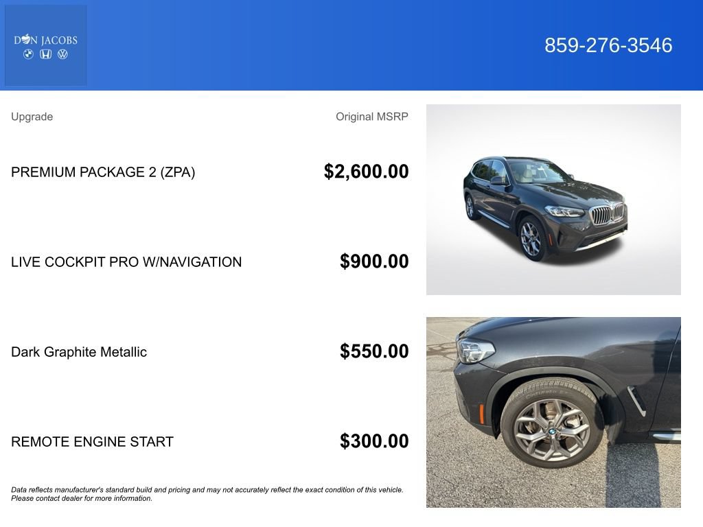 Used 2022 BMW X3 xDrive30i w/ Premium Package 2 (ZPA) AWD/4WD image 5