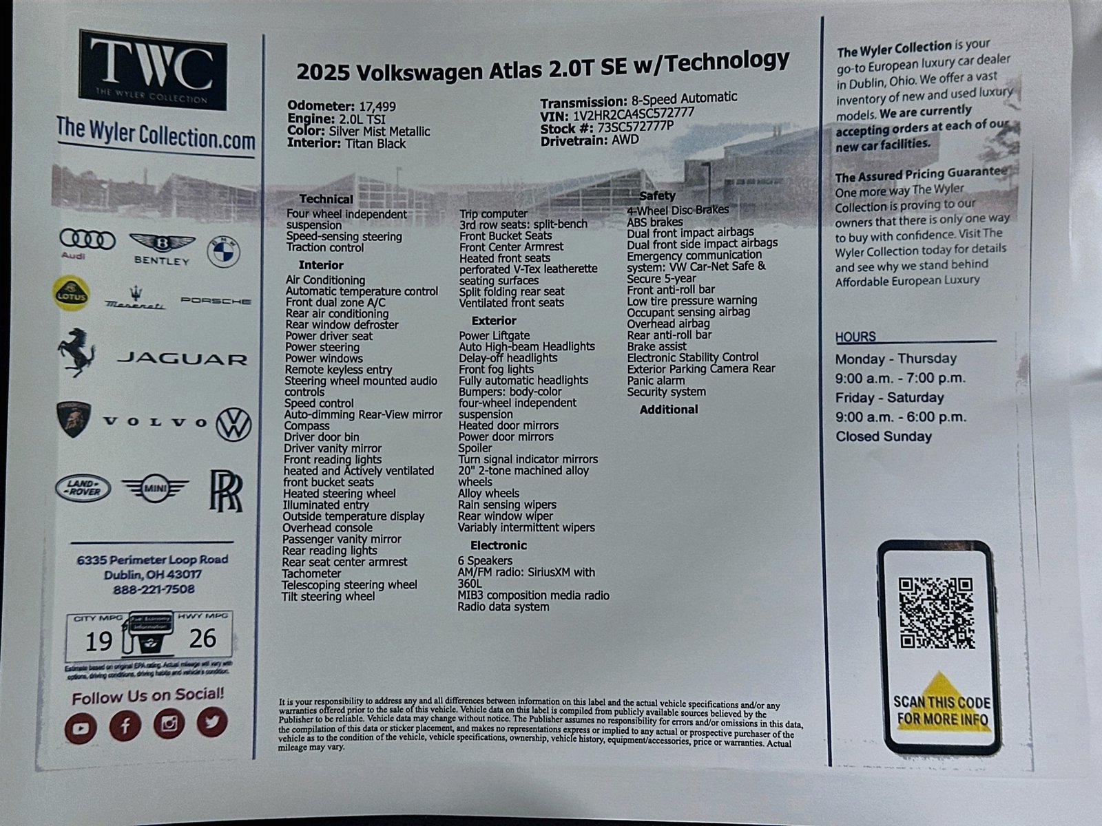 Used 2025 Volkswagen Atlas SE AWD/4WD image 47