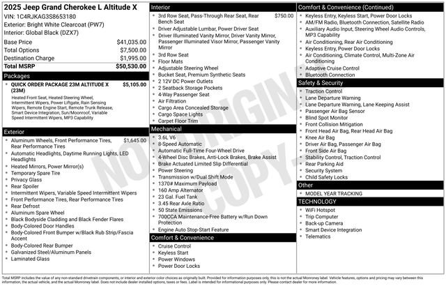 New 2025 Jeep Grand Cherokee L Altitude image 35