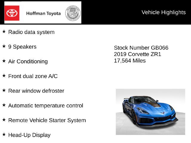 Used 2019 Chevrolet Corvette ZR1 RWD image 25