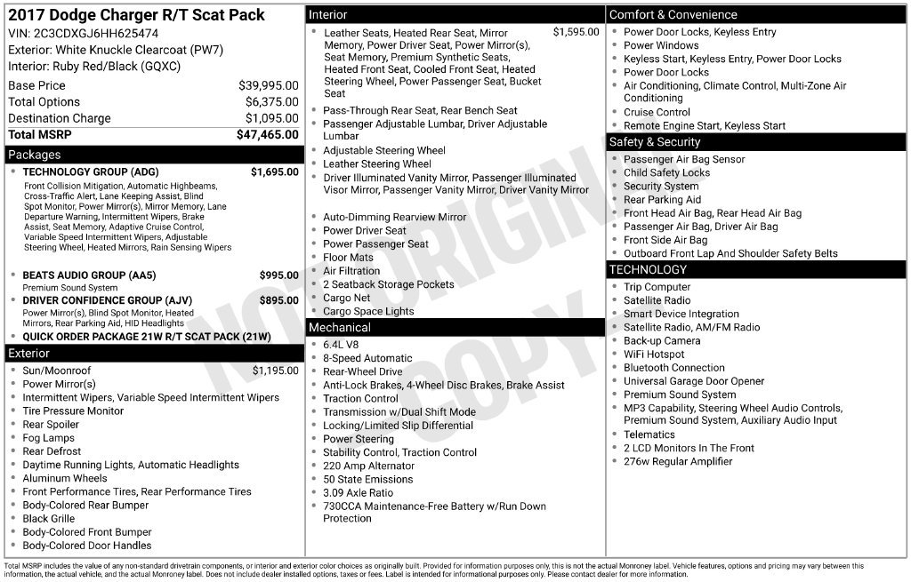 Used 2017 Dodge Charger R/T Scat Pack w/ Technology Group RWD image 4
