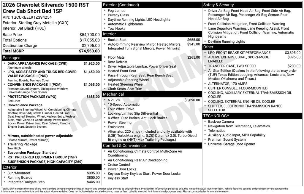 New 2026 Chevrolet Silverado 1500 RST AWD/4WD image 11