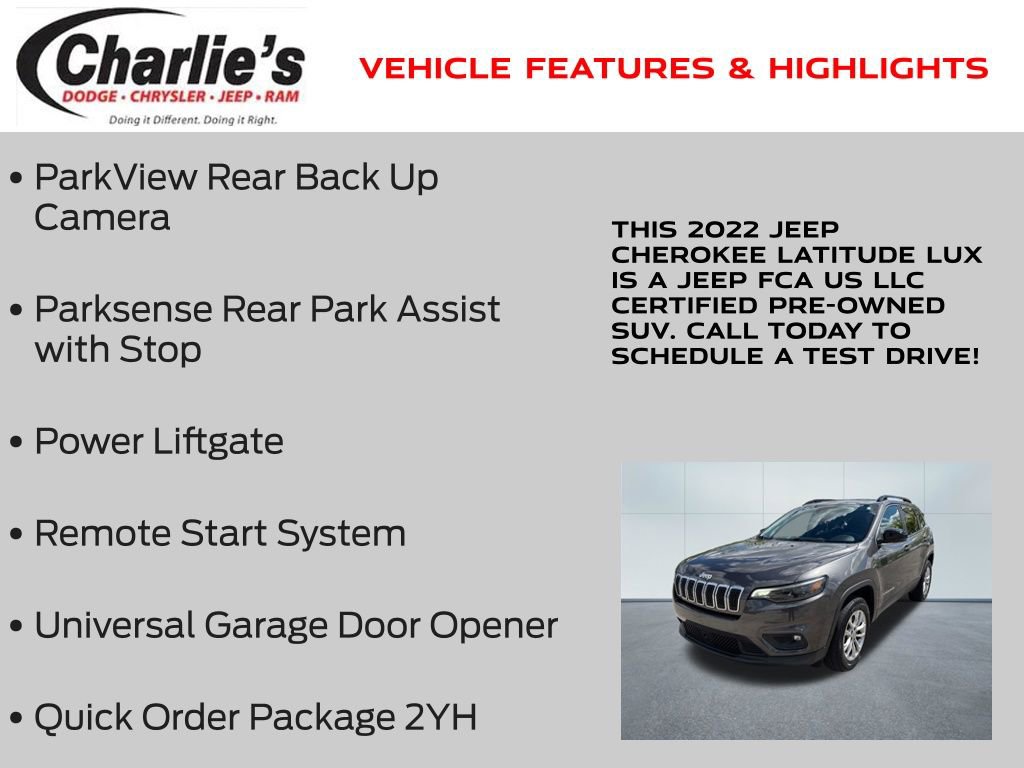 Used 2022 Jeep Cherokee Latitude Lux AWD/4WD image 13