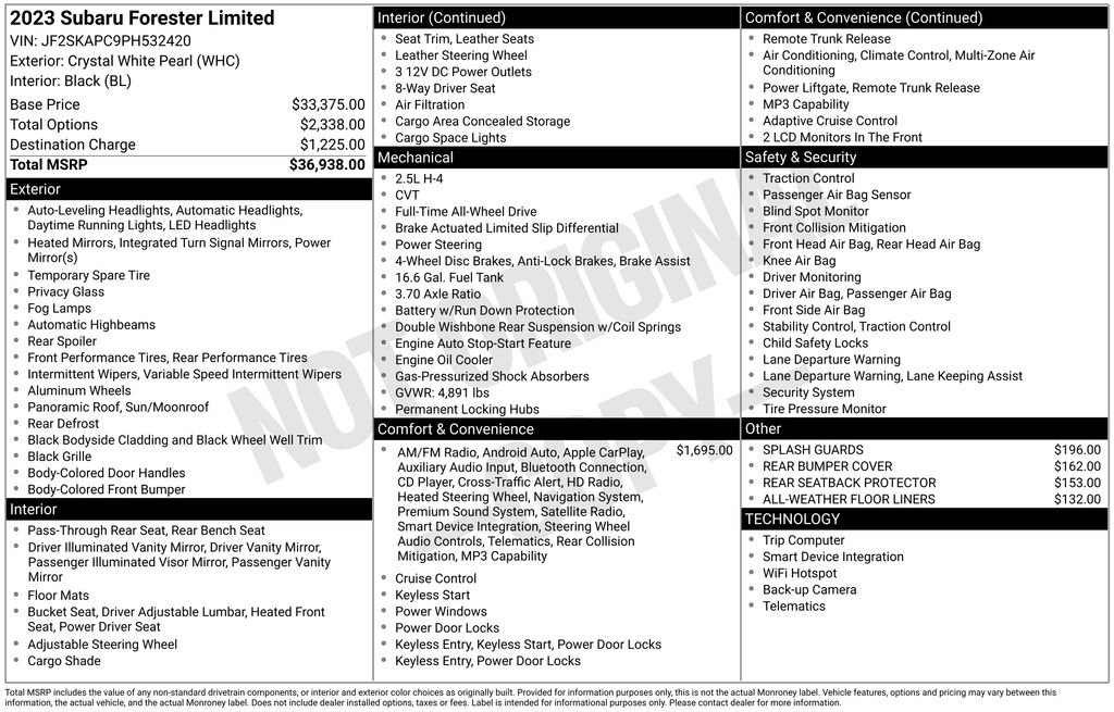 Certified 2023 Subaru Forester Limited AWD/4WD image 50