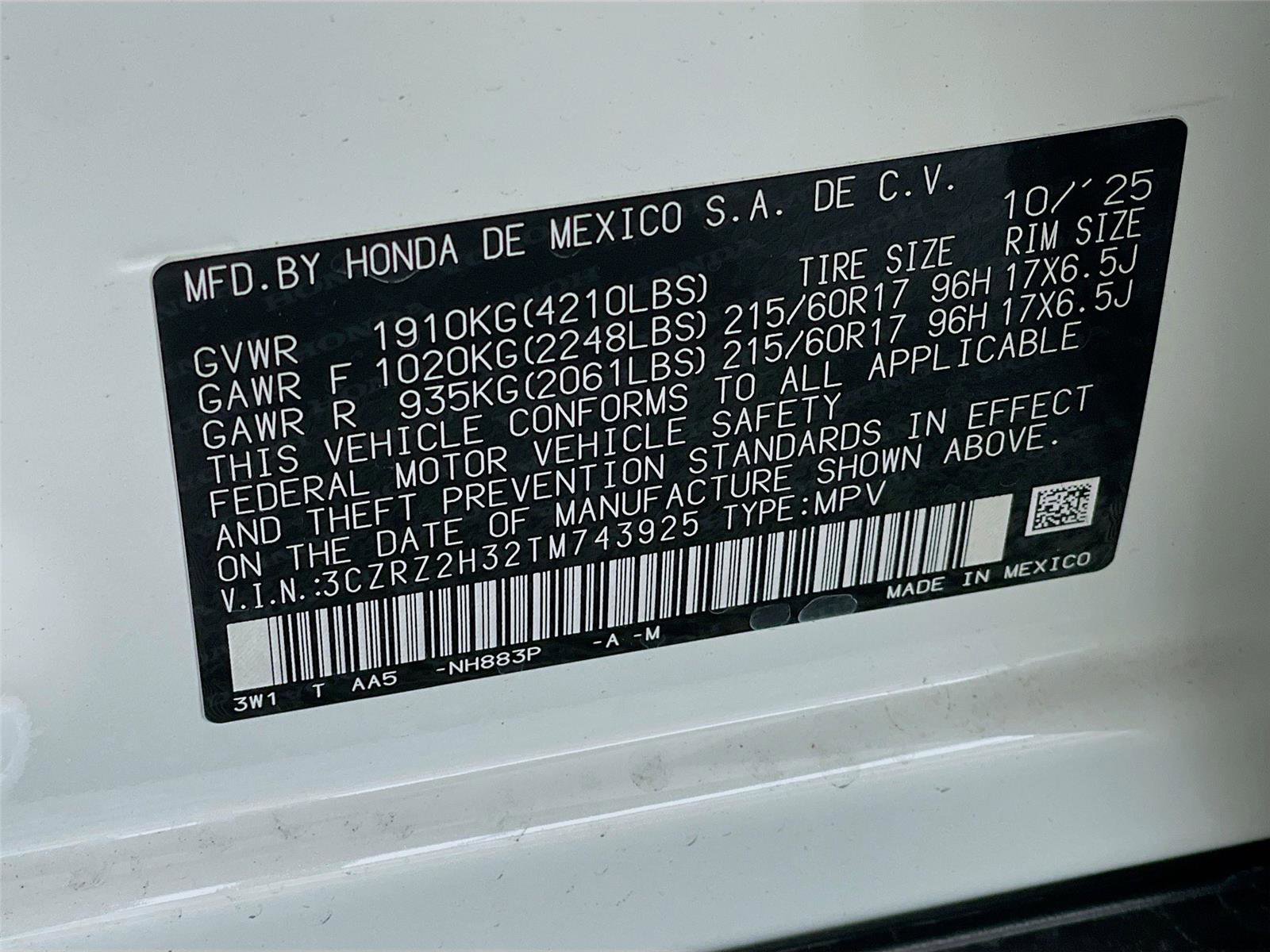 New 2026 Honda HR-V LX image 20