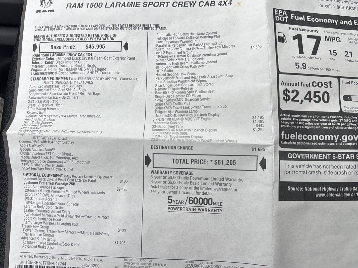 Used 2019 RAM 1500 Laramie AWD/4WD image 13