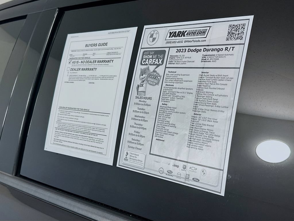 Used 2023 Dodge Durango R/T w/ Hemi Orange Plus Package AWD/4WD image 12
