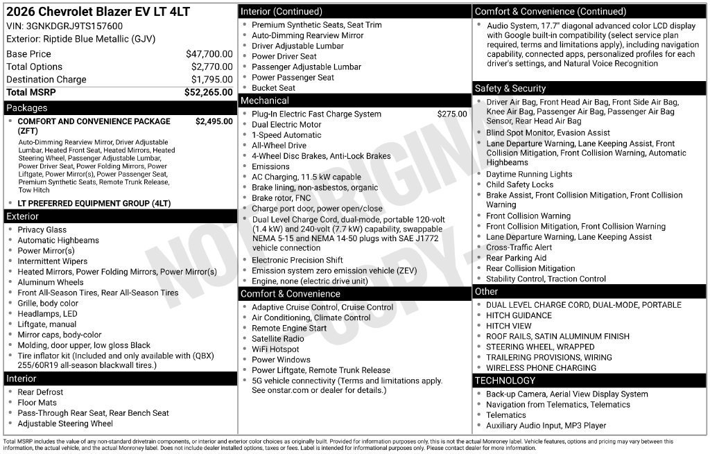 New 2026 Chevrolet Blazer EV LT AWD/4WD image 10