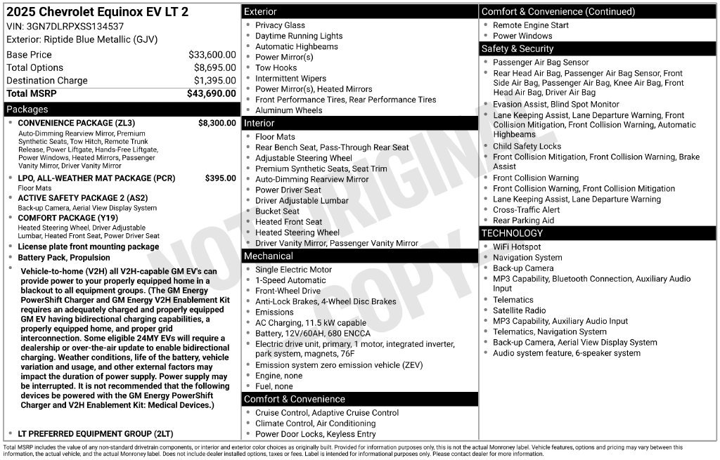 Used 2025 Chevrolet Equinox EV LT w/ Convenience Package FWD image 36