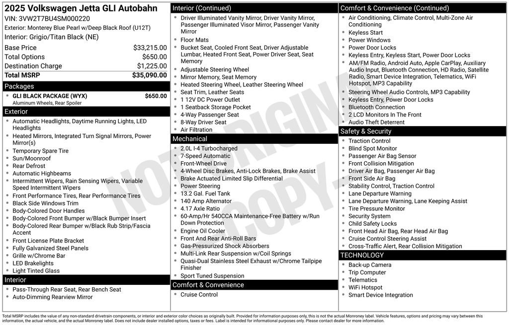 Used 2025 Volkswagen Jetta GLI Autobahn w/ GLI Black Package image 3