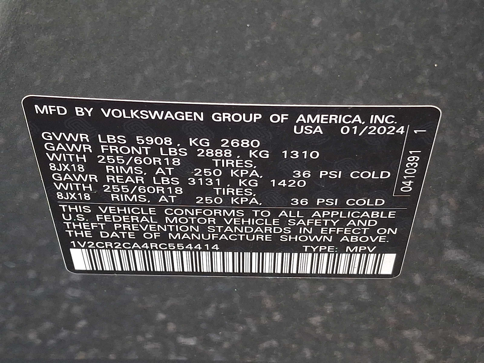 Certified 2024 Volkswagen Atlas Peak Edition SE AWD/4WD image 25
