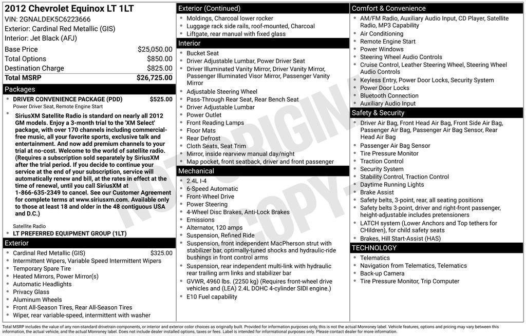 Used 2012 Chevrolet Equinox LT w/ Driver Convenience Package FWD image 10