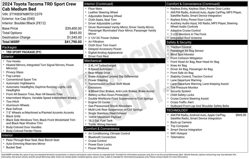 Used 2024 Toyota Tacoma TRD Sport image 34