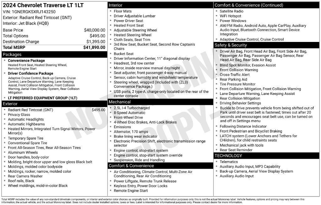 Used 2024 Chevrolet Traverse LT FWD image 5