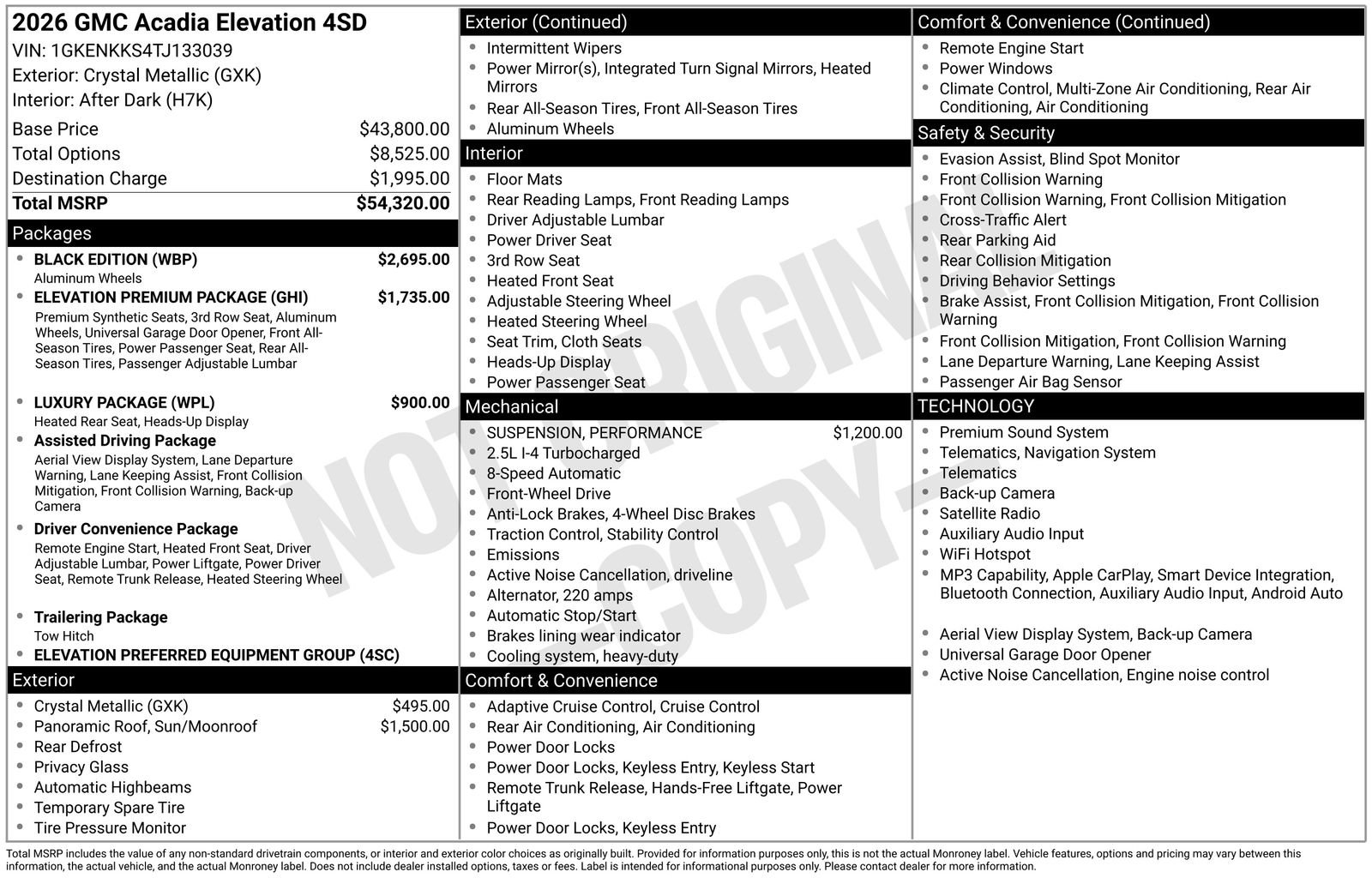 Used 2026 GMC Acadia Elevation w/ Black Edition FWD image 48
