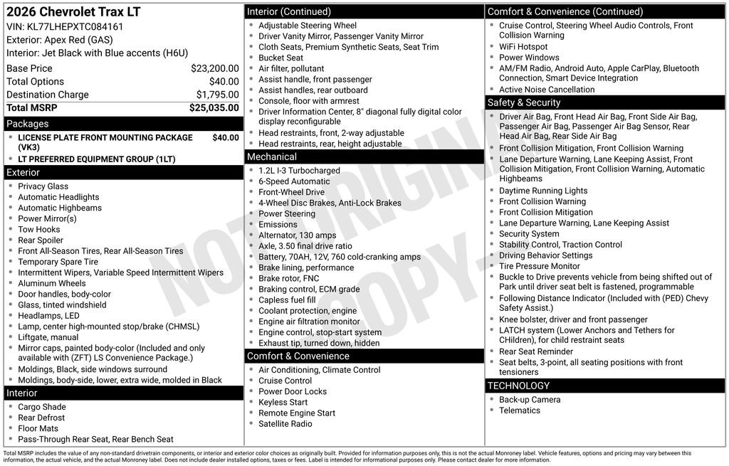 New 2026 Chevrolet Trax LT image 2