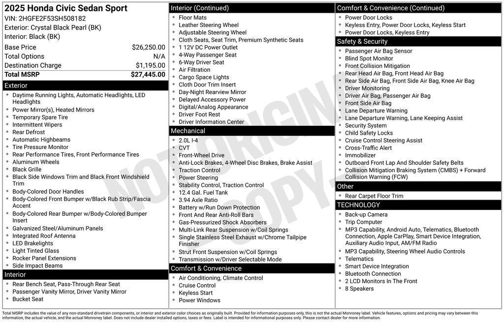 Used 2025 Honda Civic Sport image 17
