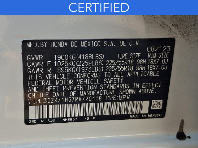Certified 2024 Honda HR-V Sport image 28