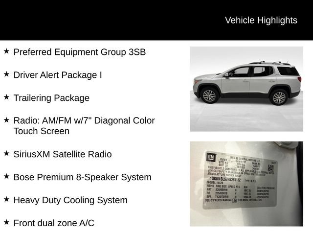 Certified 2017 GMC Acadia SLE w/ Driver Alert Package I AWD/4WD image 27