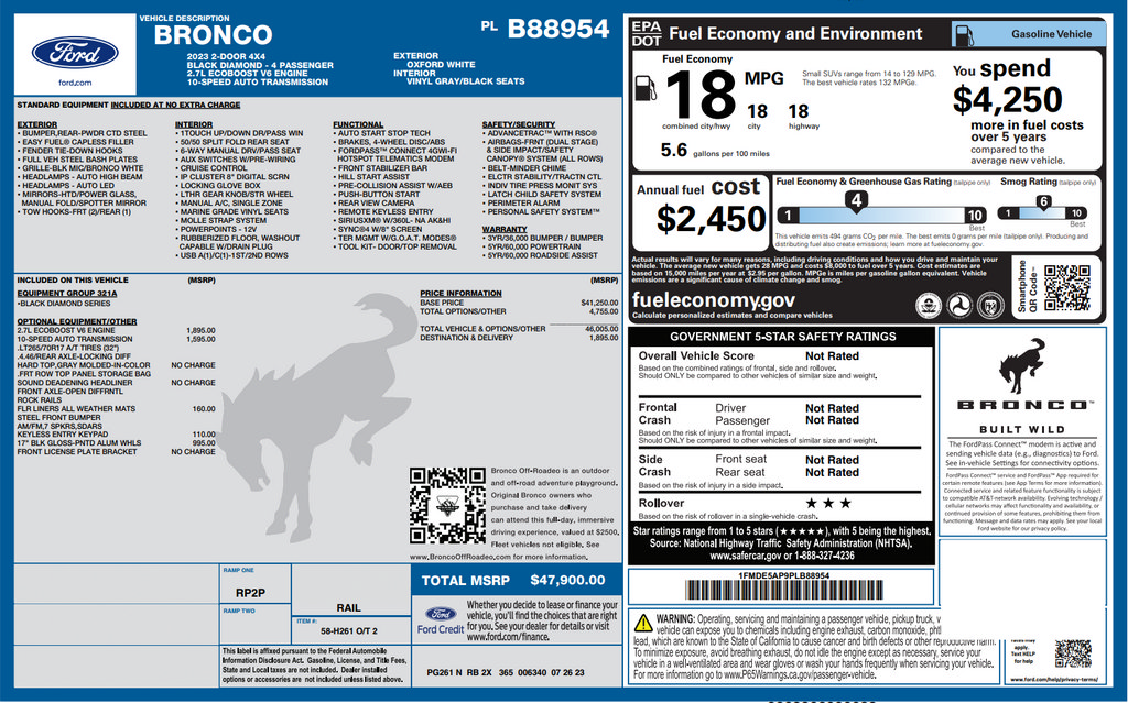 Used 2023 Ford Bronco Black Diamond AWD/4WD image 3
