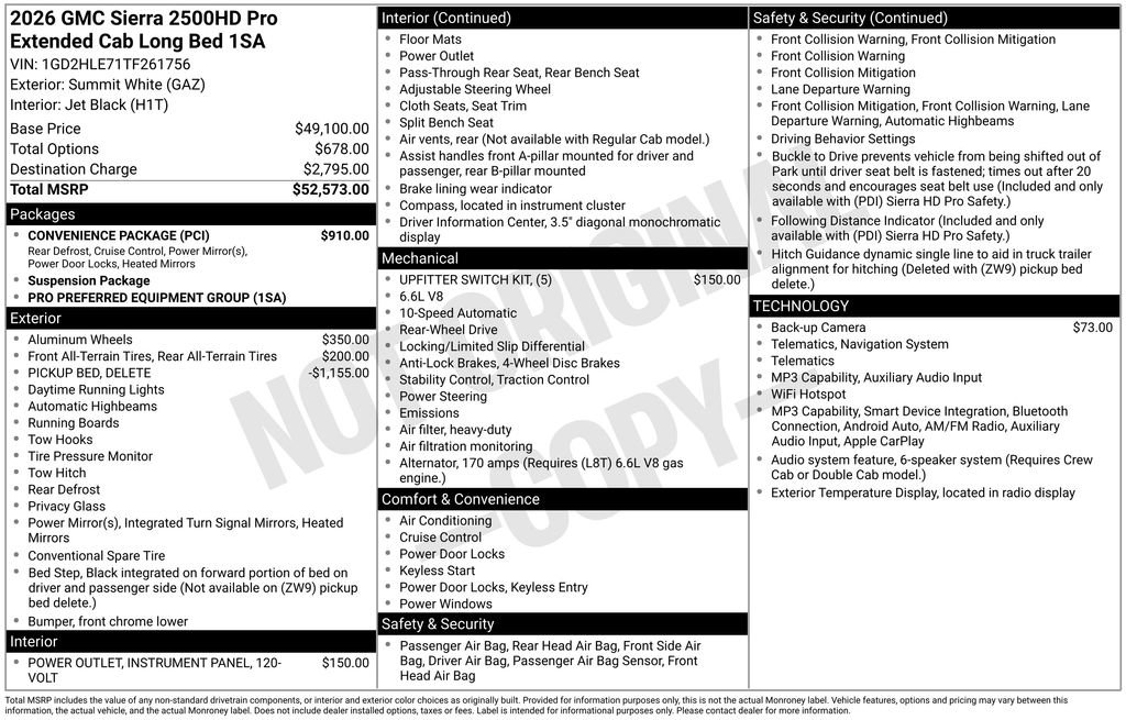 New 2026 GMC Sierra 2500 Pro w/ Convenience Package RWD image 48