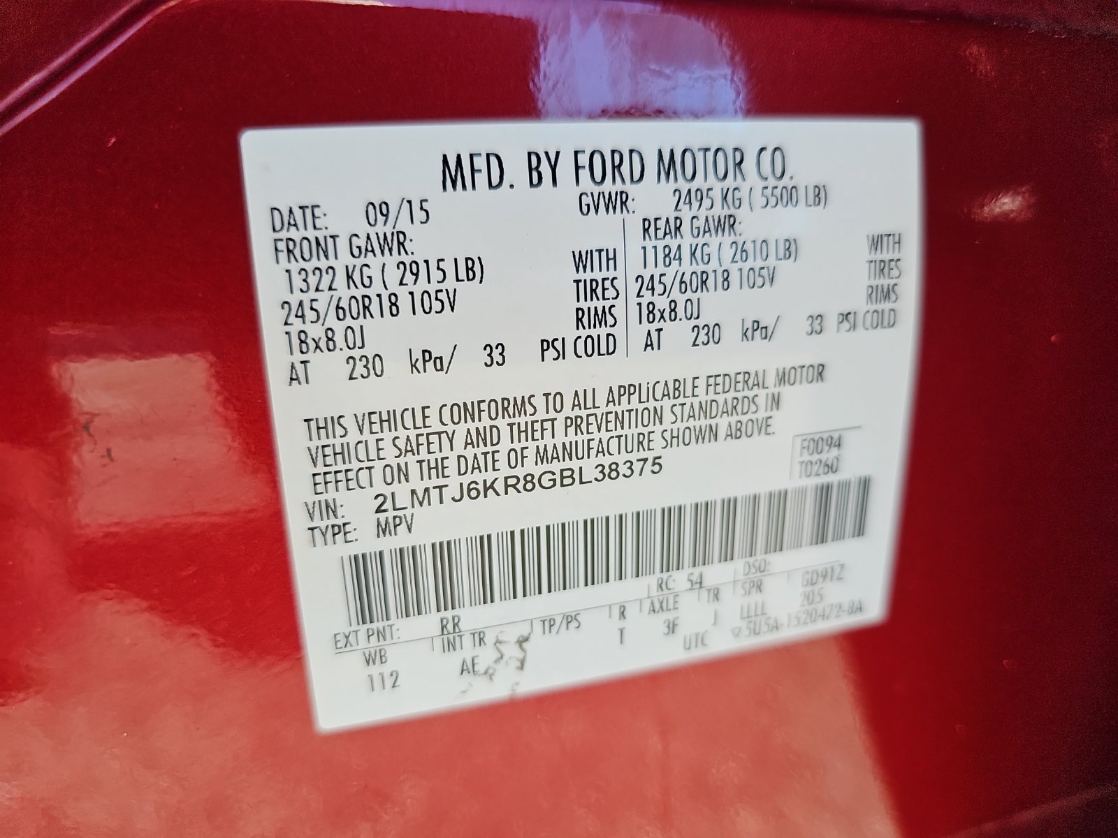 Used 2016 Lincoln MKX Select w/ Select Plus Package FWD image 42