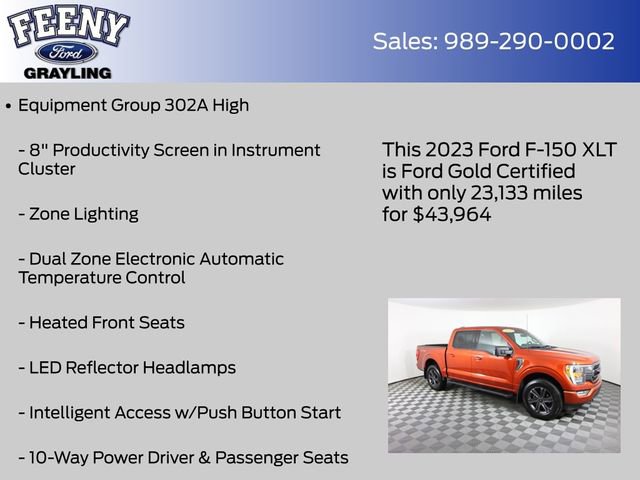 Certified 2023 Ford F150 XLT w/ Equipment Group 302A High image 12