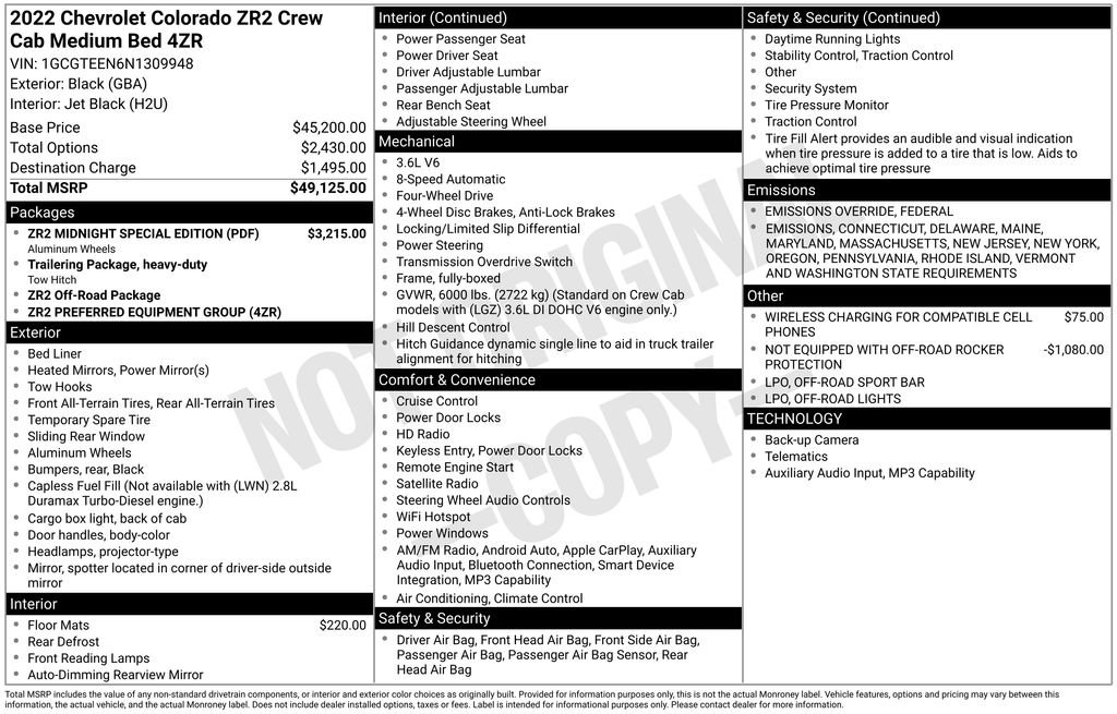 Used 2022 Chevrolet Colorado ZR2 w/ ZR2 Midnight Special Edition image 6